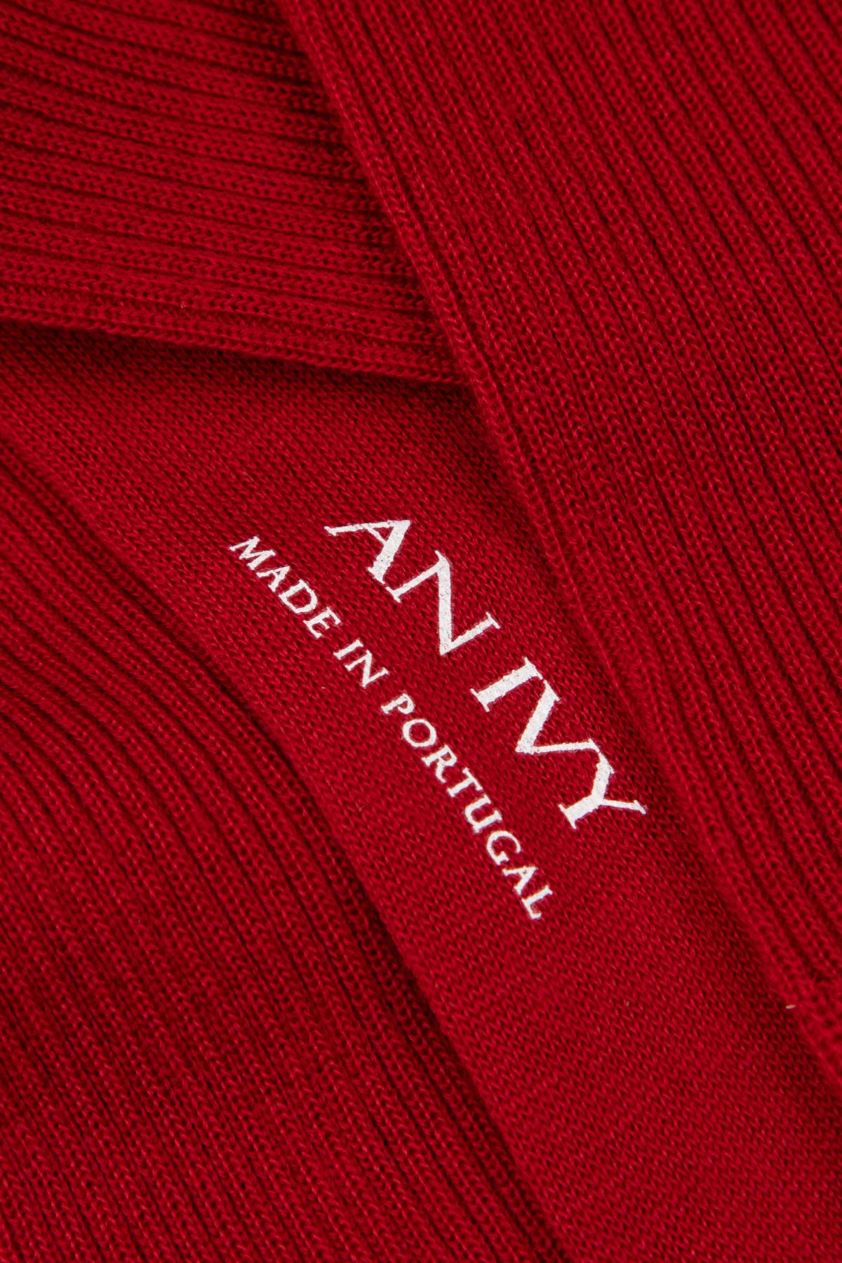 Appearance-An-Ivy-Merino-Ribbed-Socks-Sokker-Ribbede-Maend-Herre-Stroemper-Men-Red-Roed-Uld-Wool