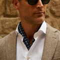 Appearance-An-Ivy-Navy-Flower-Artisan-Cube-Bandana-Scarf-Uld-Wool-Herre-Maend-Men-Moerke-Blaa