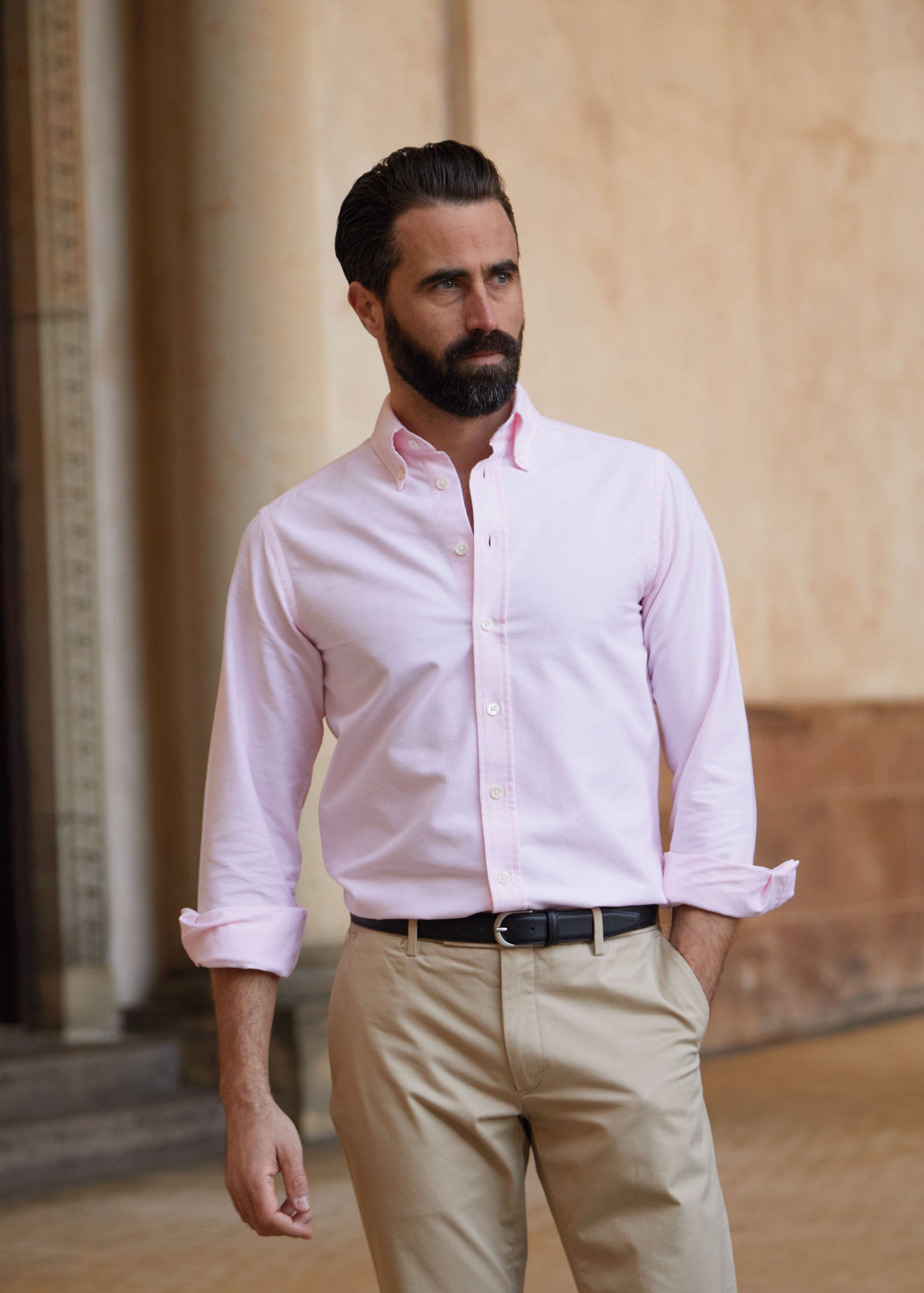 Appearance-An-Ivy-Oxford-Skjorte-Shirt-Herre-Herretoej-Toej-Maend-Men-Oekologisk-Organic-Bright-Pink-Lyseroed