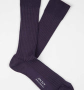 Appearance-An-Ivy-Ribbed-Socks-Purple-Sokker-Ribbede-Lilla-Bomuld-Maend-Herre-Stroemper