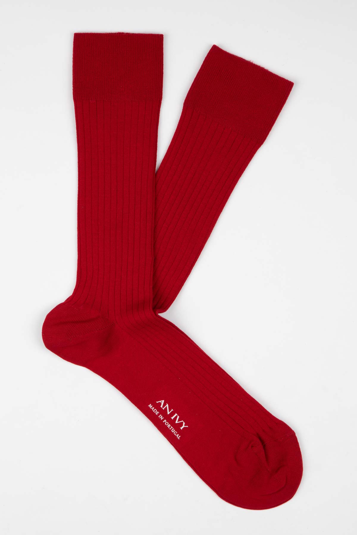 Appearance-An-Ivy-Ribbed-Socks-Red-Roed-Sokker-Ribbede-Bomuld-Maend-Herre-Stroemper