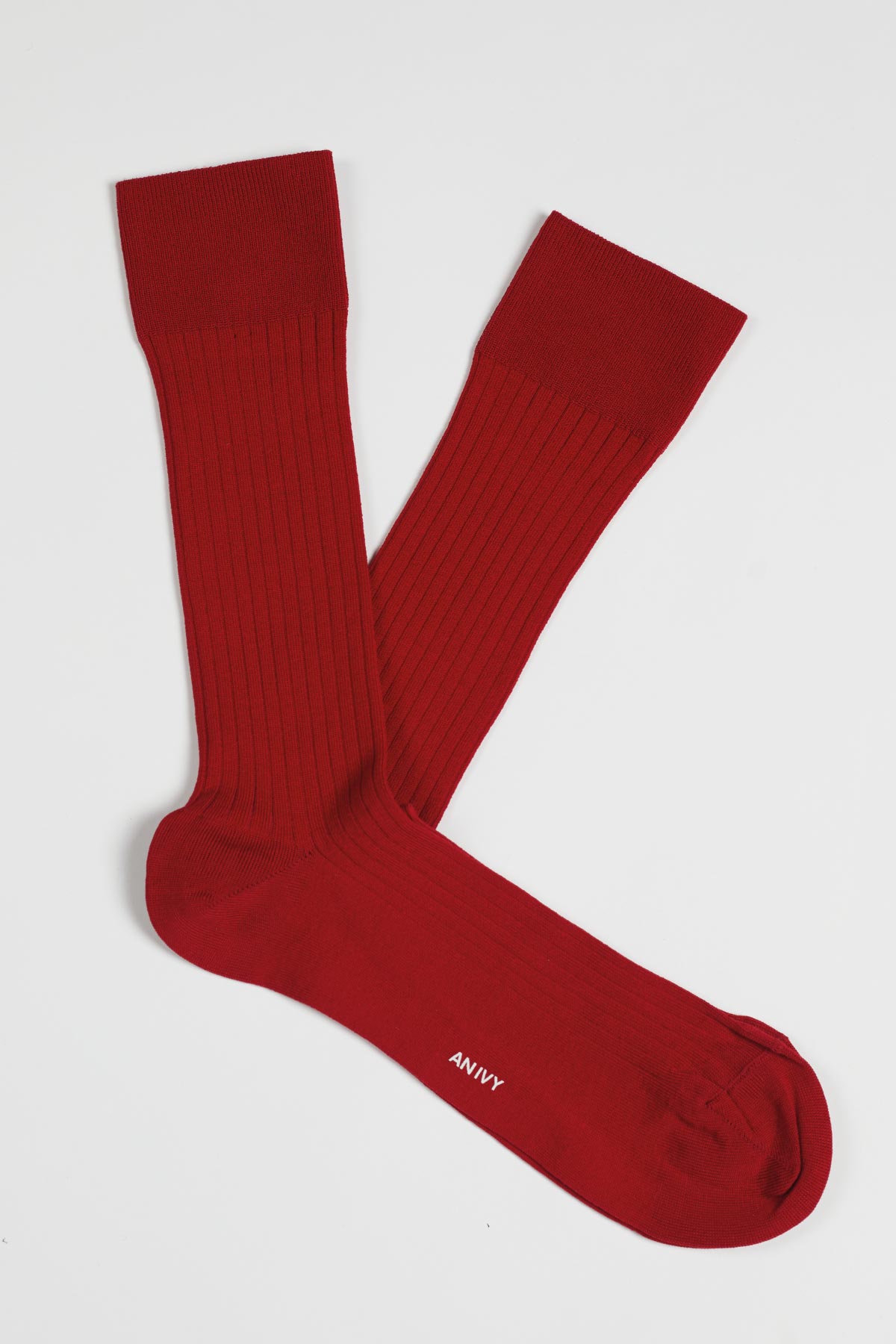 Red Ribbed Socks