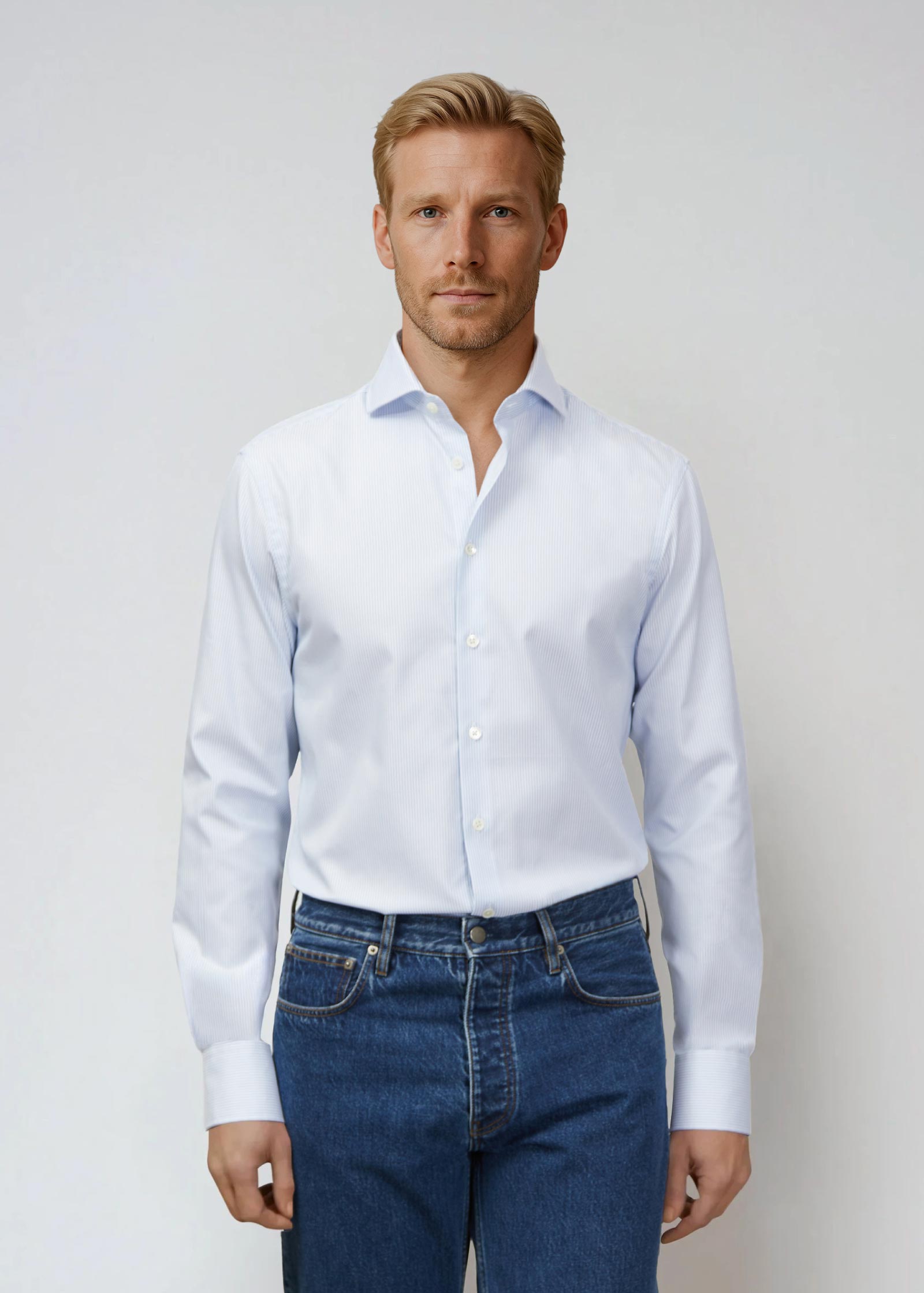Appearance-An-Ivy-Royal-Oxford-Skjorte-Shirt-Herre-Maend-Toej-Herretoej-Extreme-Cutaway-Bomuld-Business-Lyse-Blaa-Blue-Lyseblaa-Light-Stribet-Striped
