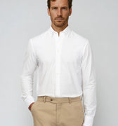 Appearance-An-Ivy-Seersucker-Shirt-Skjorte-BD-Button-Down-Sommer-Maend-Herre-Men-Striped-Pure-White-Hvid-Summer