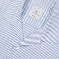 Appearance-An-Ivy-Seersucker-Shirt-Skjorte-Camp-Collar-Sommer-Maend-Herre-Men-Blaa-Stribet-Blue-Striped-White-Summer