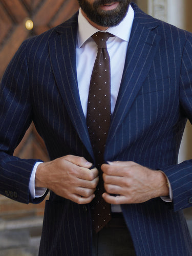 Appearance-An-Ivy-Slips-Tie-Striber-Prikker-Stripes-Dots-Shantung-Grenadine-Silke-Silk-Herre-Maend-Men-Business-Casual