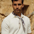 Appearance-An-Ivy-Structure-Waffle-Polo-Shirt-Troeje-Ecru-White-Knit-Knitted-Off-Hvid-Lys-Sand-Herre-Maend-Men-Strikket-Strik-Herretoej-Bomuld