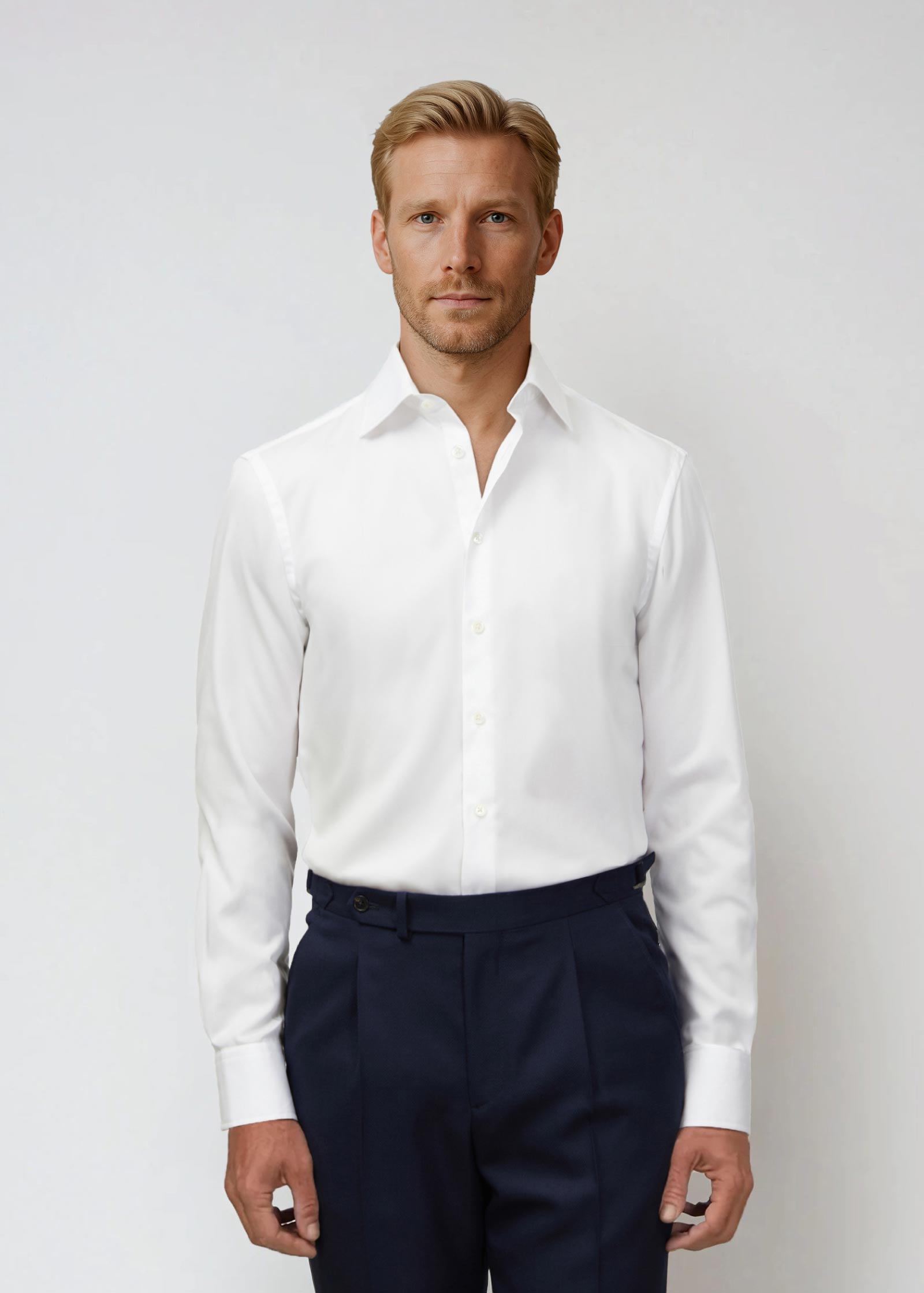 Appearance-An-Ivy-Twill-Dress-Skjorte-Shirt-Herre-Maend-Toej-Herretoej-Cutaway-Bomuld-Business-hvid-white-Bukser-Trouser-kontor-fritid-casual-arbejde