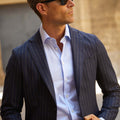 Appearance-An-Ivy-Twill-Dress-Skjorte-Shirt-Herre-Maend-Toej-Herretoej-Cutaway-Bomuld-Business-Blaa-Blue-Lyseblaa-Light-Stribet-Striped-Business-Kontor-Skjorte