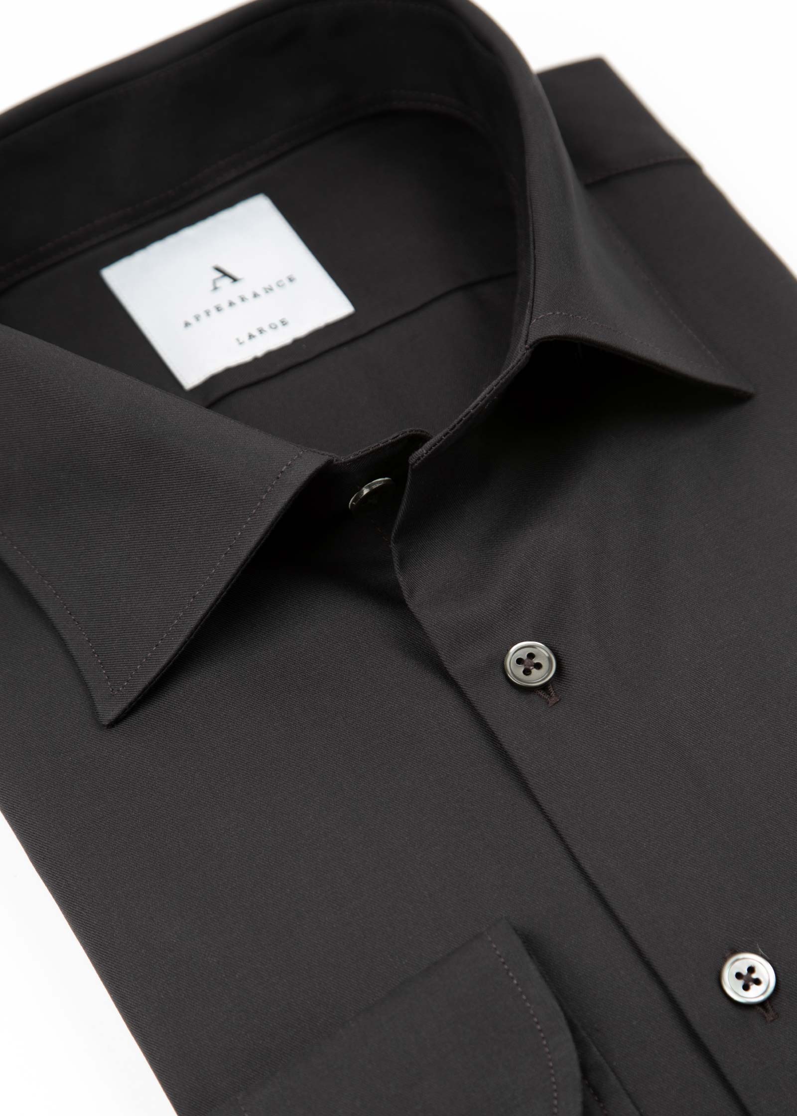 Appearance-An-Ivy-Twill-Dress-Skjorte-Shirt-Herre-Maend-Toej-Herretoej-Cutaway-Bomuld-Business-Black-Sort