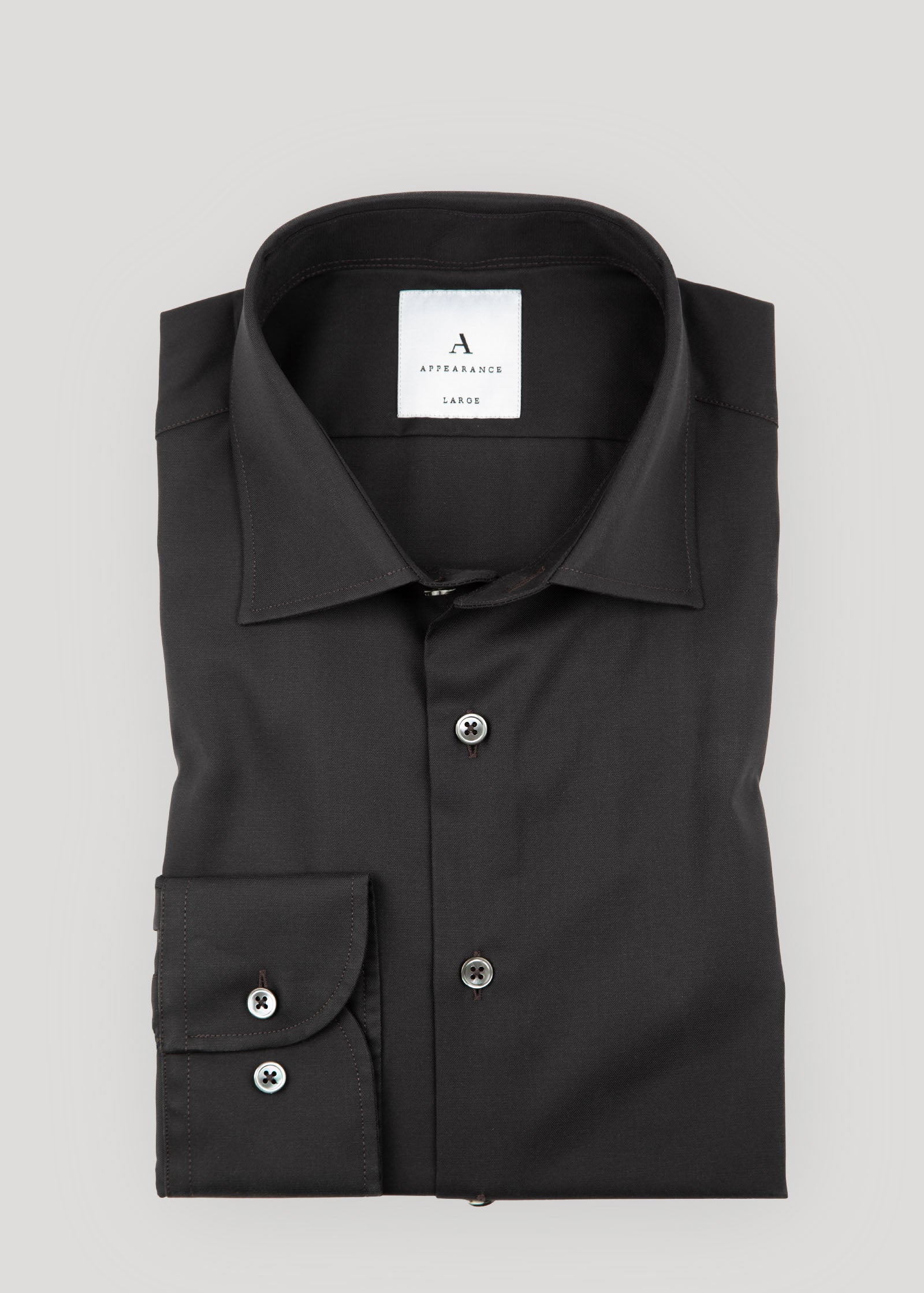 Appearance-An-Ivy-Twill-Dress-Skjorte-Shirt-Herre-Maend-Toej-Herretoej-Cutaway-Bomuld-Business-Black-Sort