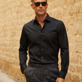 Appearance-An-Ivy-Twill-Dress-Skjorte-Shirt-Herre-Maend-Toej-Herretoej-Cutaway-Bomuld-Business-Black-Sort