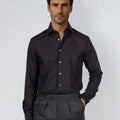 Appearance-An-Ivy-Twill-Dress-Skjorte-Shirt-Herre-Maend-Toej-Herretoej-Cutaway-Bomuld-Business-Black-Sort