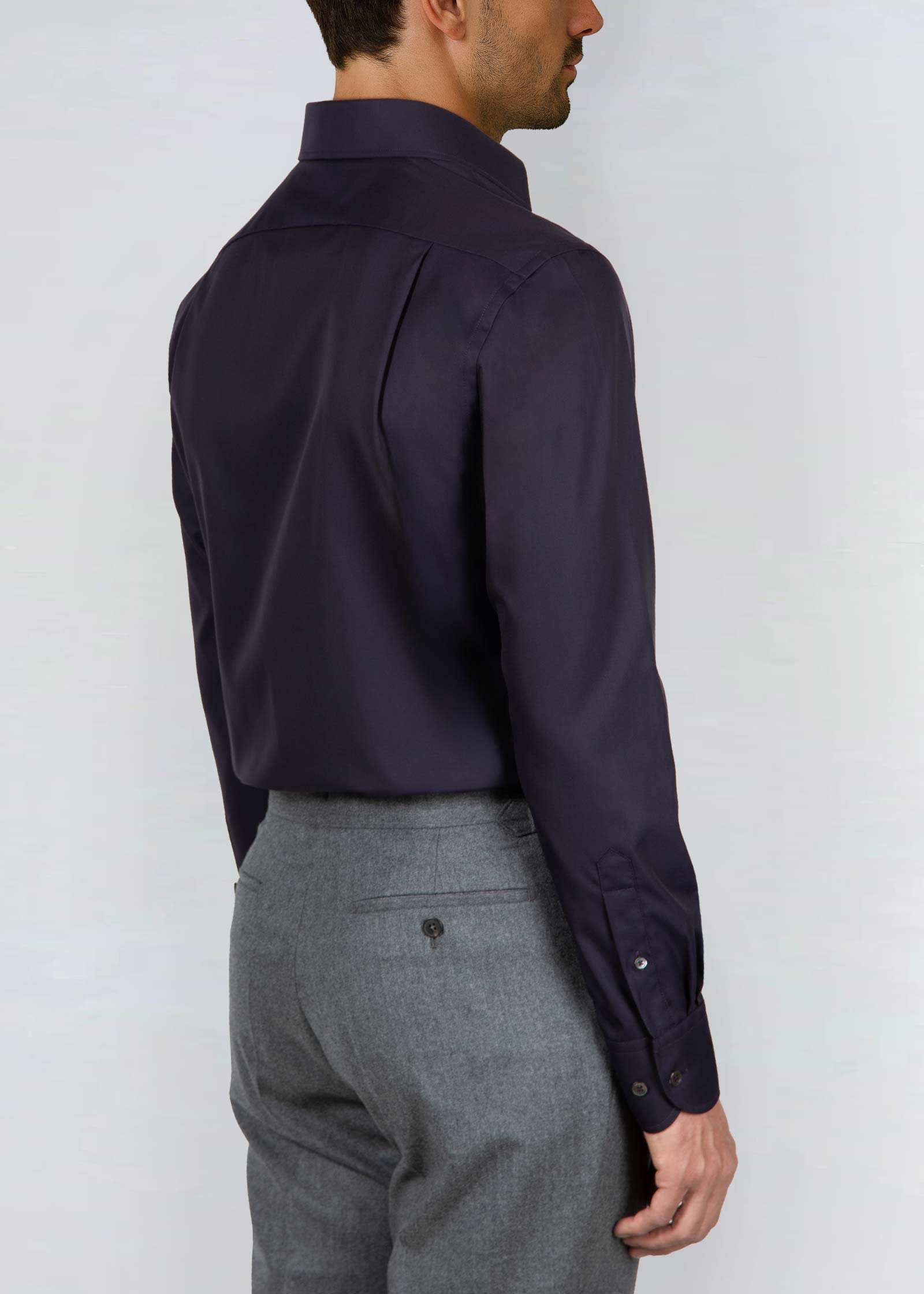 Appearance-An-Ivy-Twill-Dress-Skjorte-Shirt-Herre-Maend-Toej-Herretoej-Cutaway-Bomuld-Business-Navy-Blaa-Dark-Moerkeblaa-Blue-Marine