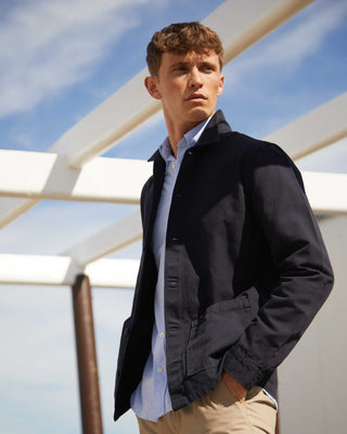 Appearance-canvas-jacket-jakke-overshirt-dark-navy-mørke-blå-sommerjakke-casual-blazer-oxford-skjorte-shirt