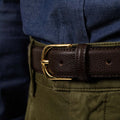 AN IVY Bælter Brown Gold Pebble Grain Leather Belt