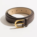 AN IVY Bælter Brown Gold Pebble Grain Leather Belt