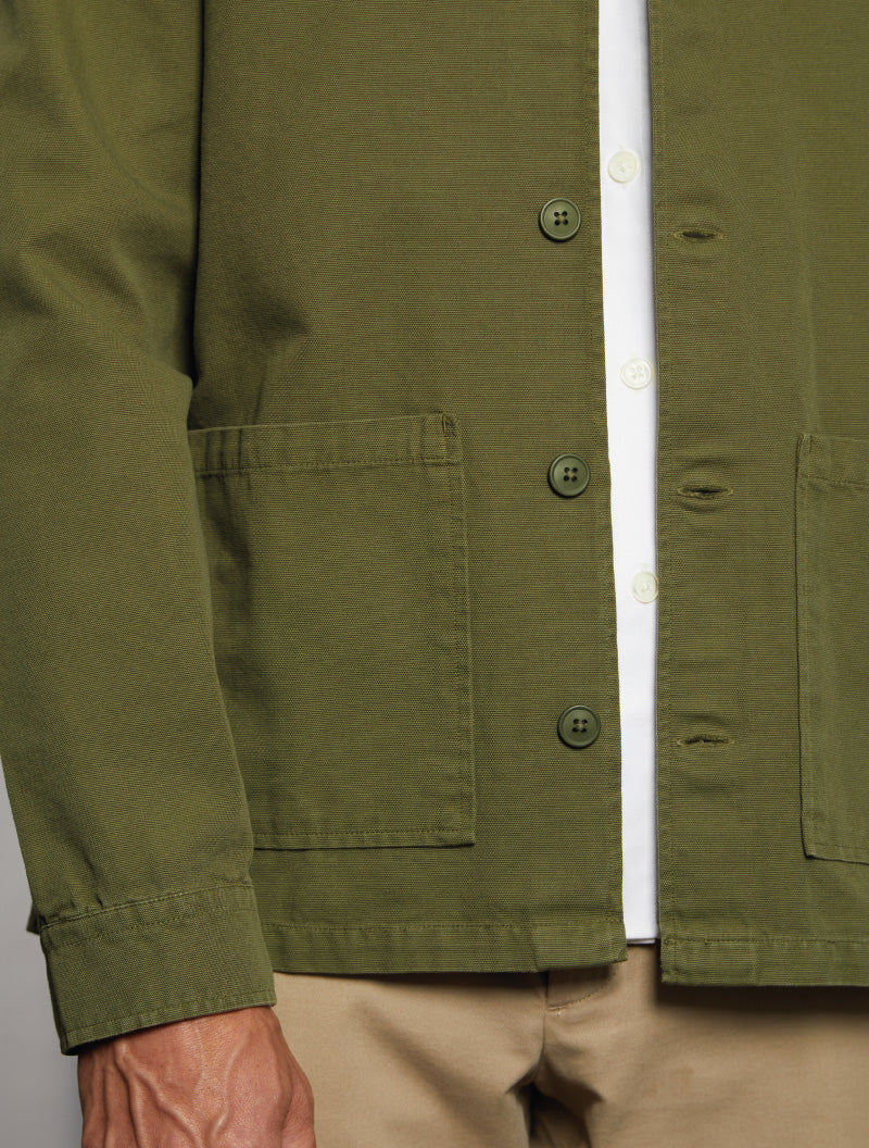 Appearance-canvas-jacket-jakke-overshirt-Khaki-green-army-grøn-sommerjakke-casual-blazer-herre