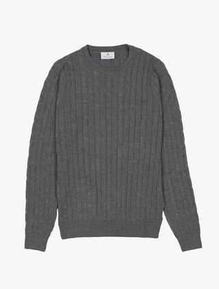 Merino Cable Knit, Mid Grey