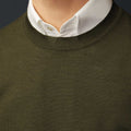 Appearance-merino-pullover-knit-strik-crew-olive-green-grøn-herre