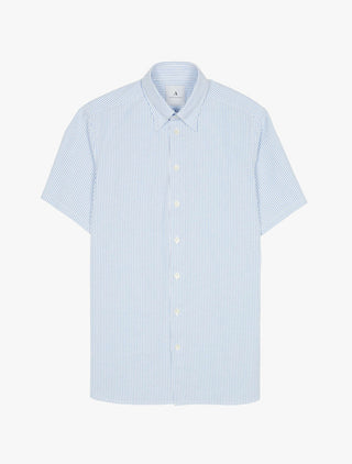 Appearance-seersucker-skjorte-blåstribet-blå-stribet-seersucker-shirt-brilliant-light-blue-white-herre-kort-ærmet-short-sleeve