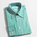 AN IVY Green Striped Poplin Shirt
