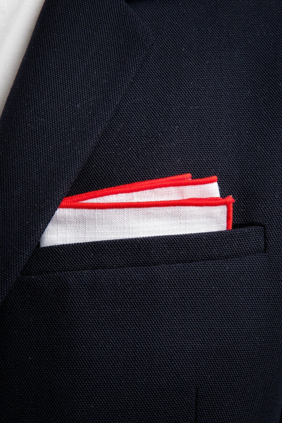 An ivy Pocket square Red Borders