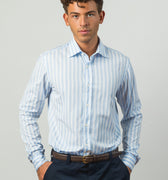 AN IVY Skjorte Blue Striped Cutaway Shirt