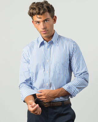 AN IVY Skjorte Blue Striped Poplin Shirt