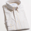 AN IVY Skjorte Yellow Blue Striped Oxford Shirt
