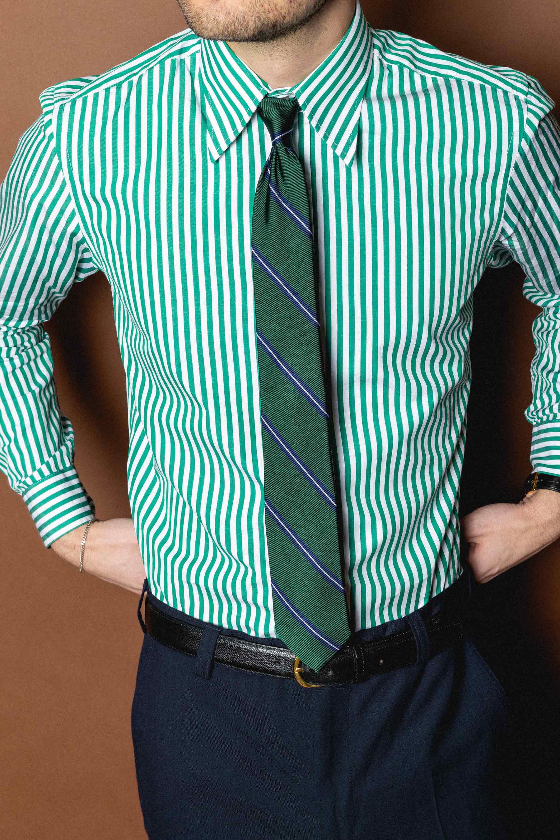 Green Striped Preppy Silk 2.0
