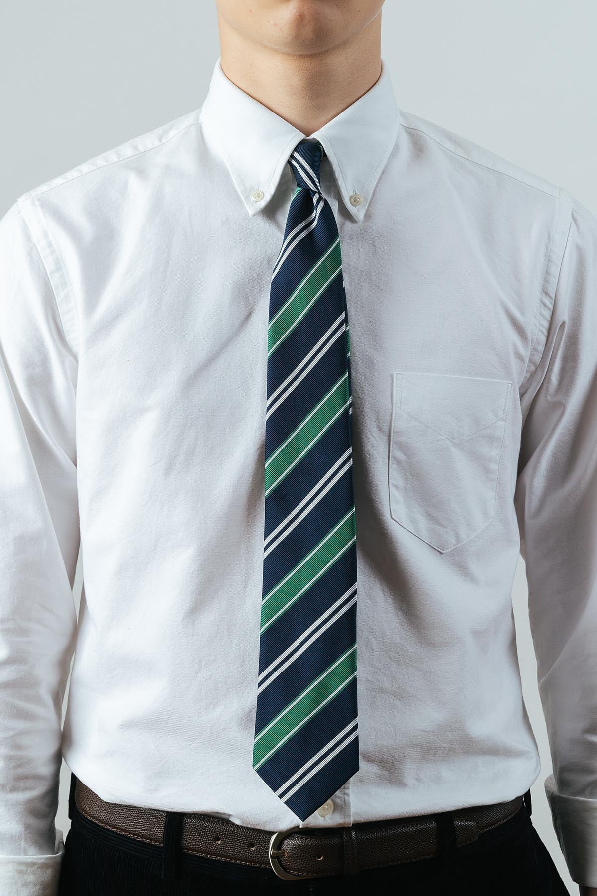 An ivy Slips Navy Green Club Tie