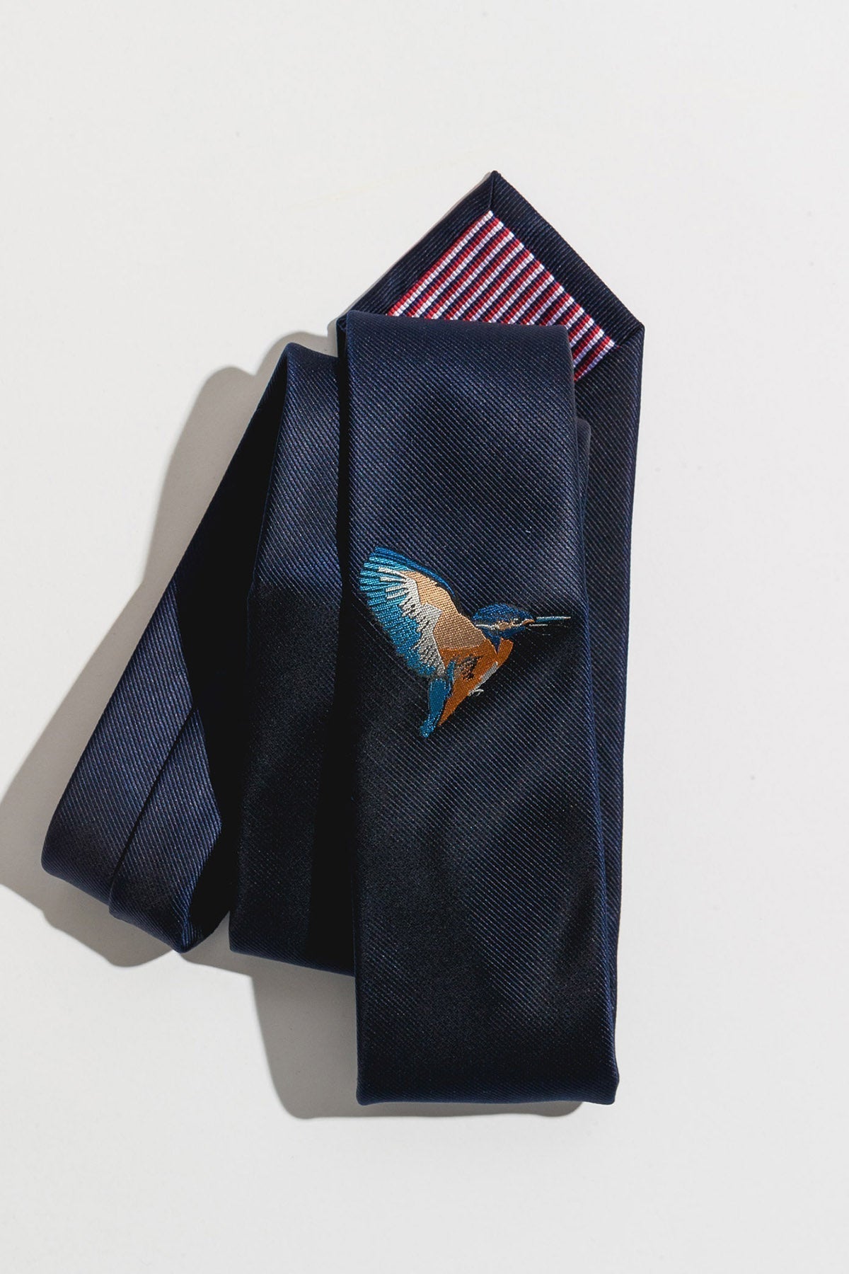 AN IVY Slips Navy Kingfisher Silk Tie