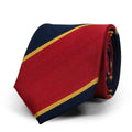 AN IVY Slips Red Navy Golden College Silk Tie
