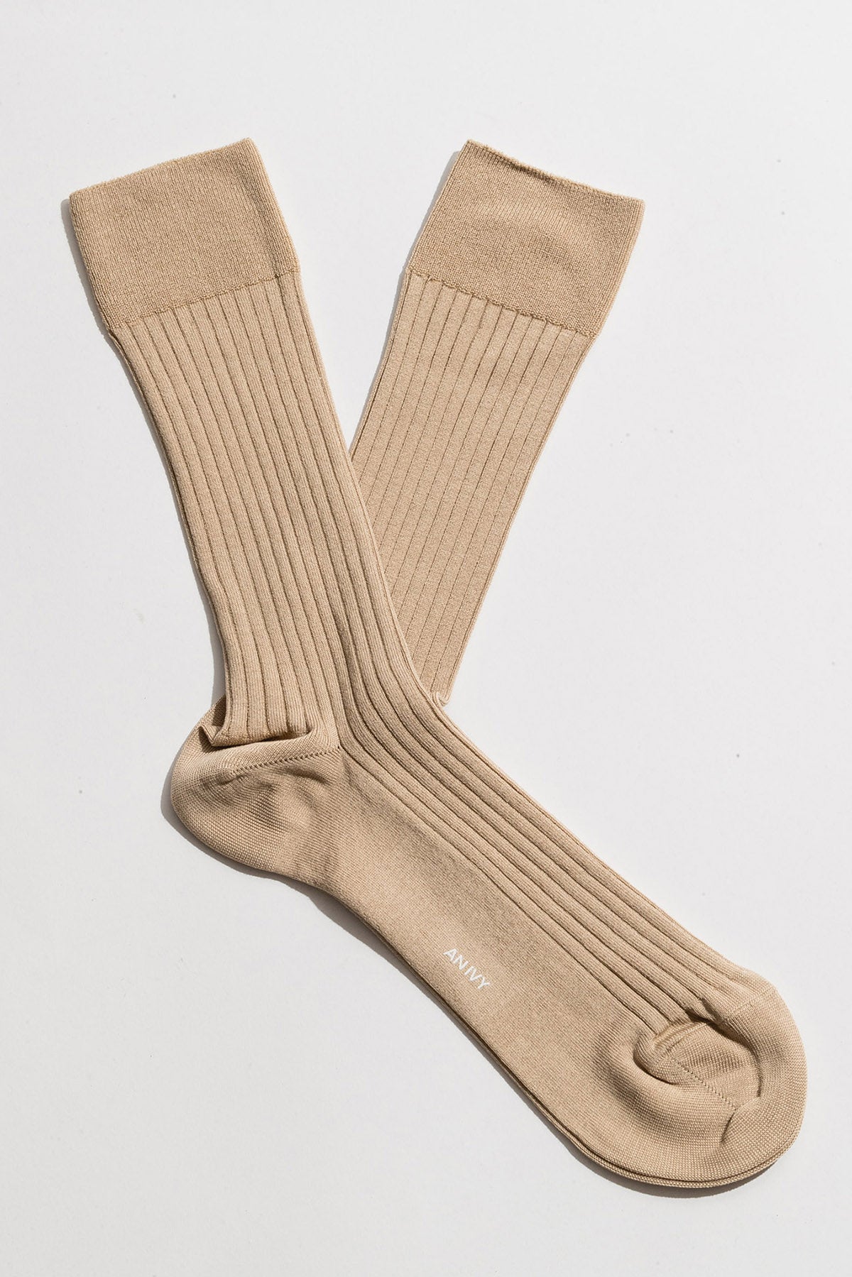 AN IVY Sokker Beige Ribbed Socks