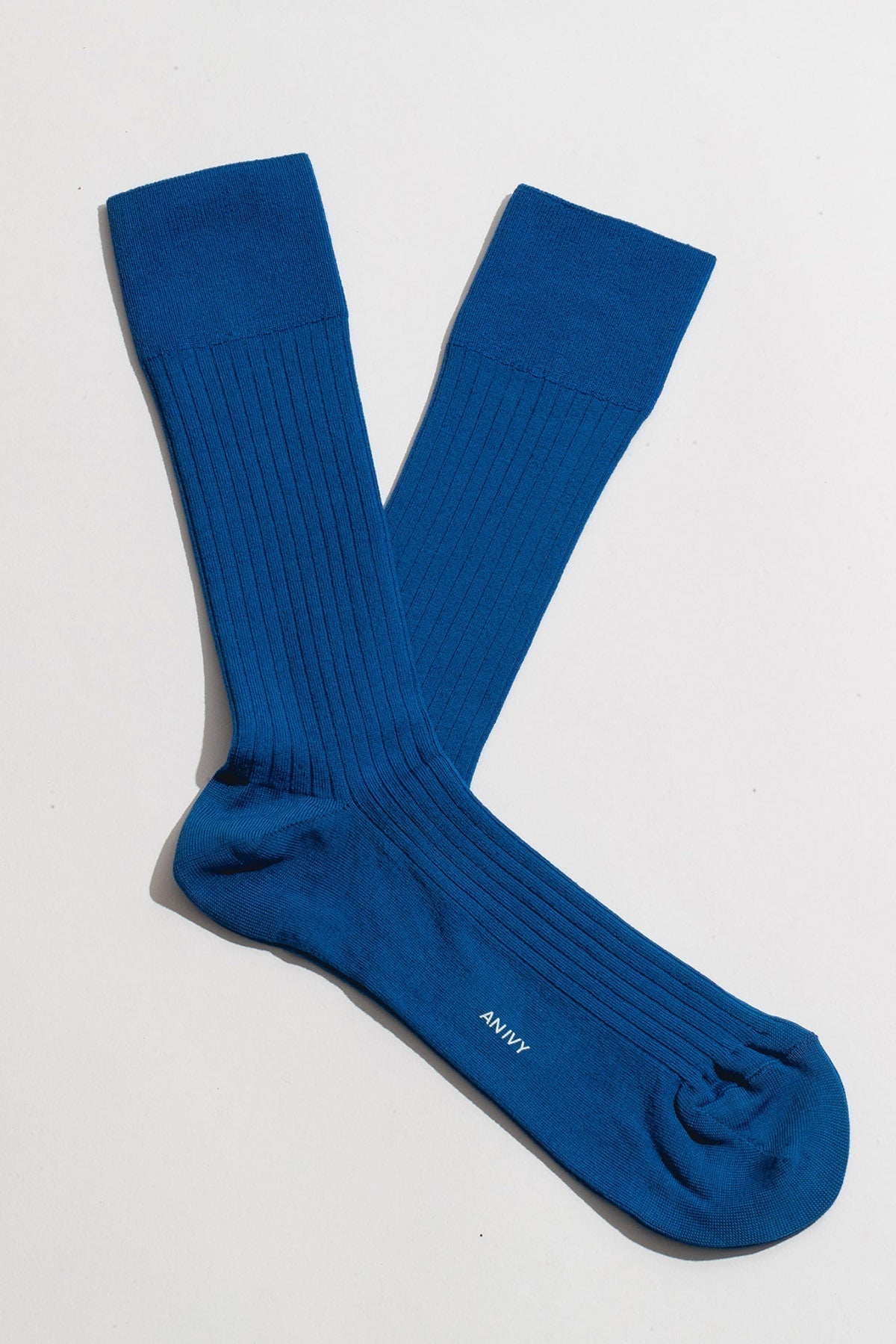 Cobalt Blue Ribbed Socks