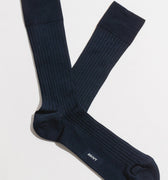 AN IVY Sokker Navy Ribbed Socks